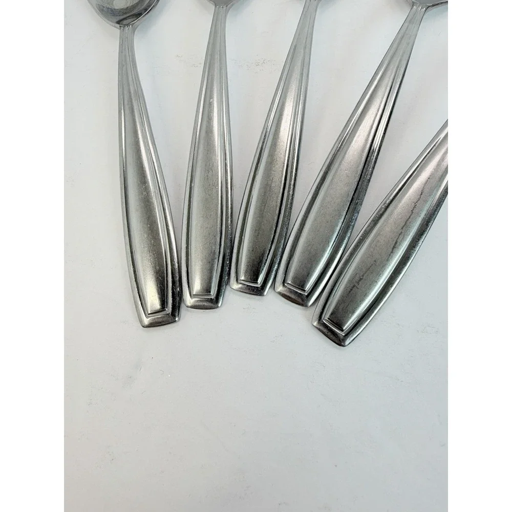 Oneida Satin Bristol Everdale Stainless Teaspoons Lot Of 5